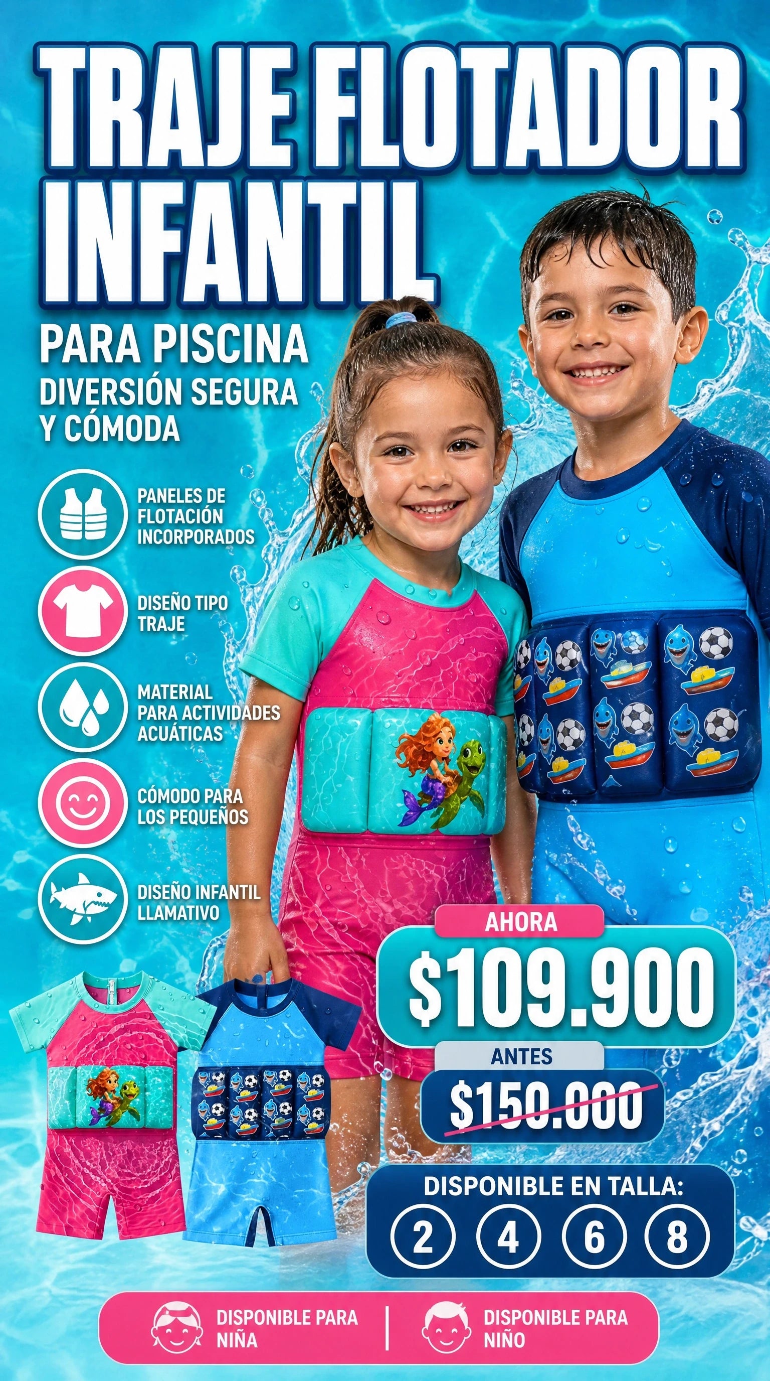 TRAJE FLOTADOR PARA NIÑOS