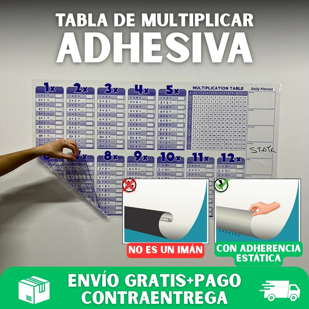 TABLAS ADHESIVAS + 2 MARCADORES Y BORRADOR GRATIS