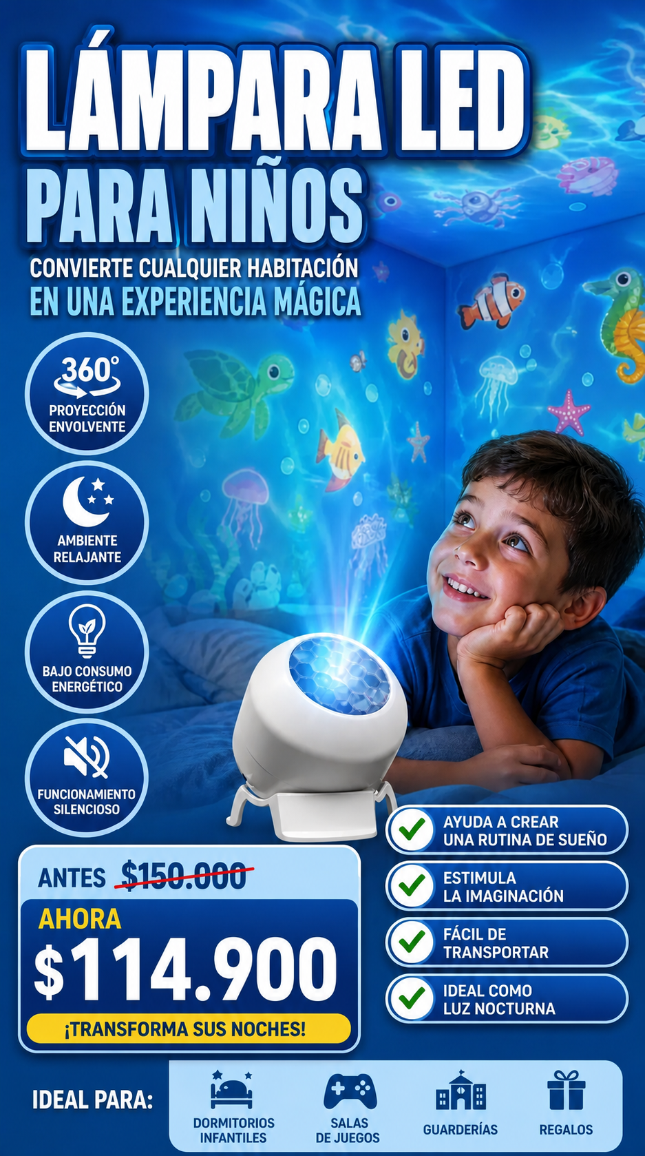 LAMPARA LED NIÑOS