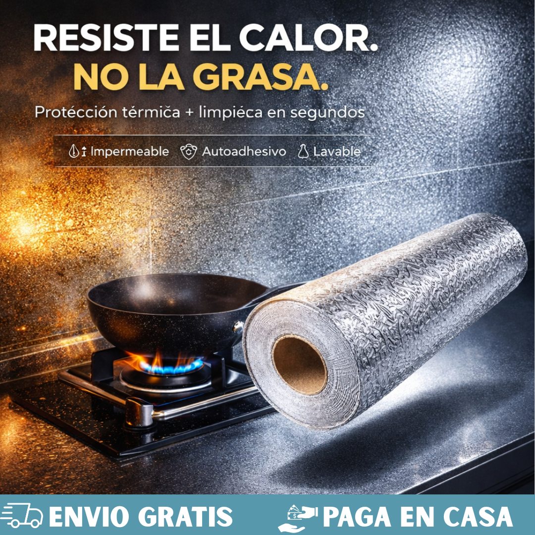 PAPEL ALUMINIO ADHESIVO DE COCINA 🎁
