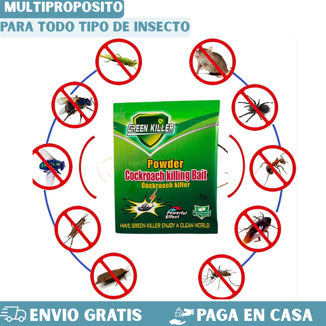 CEBO EN POLVO MATA CUCARACHAS-CAJA X30 SOBRES+20 GRATIS🪳🚫