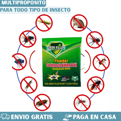 CEBO EN POLVO MATA CUCARACHAS-CAJA X30 SOBRES+20 GRATIS🪳🚫