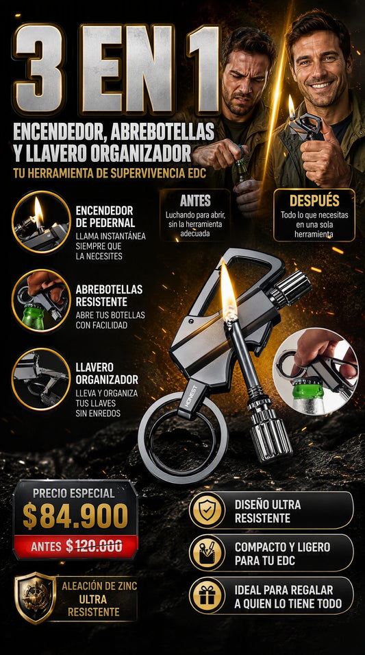 Llavero encededor 3 en 1